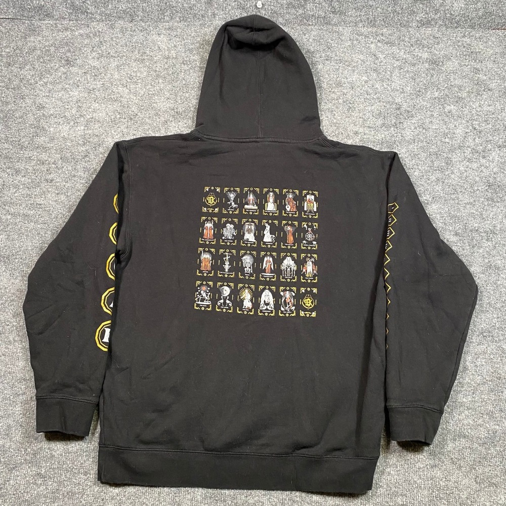 Cloak Brand Hidden in Plain Sight Black Graphic Hoodie Mens Large Tarot Occult